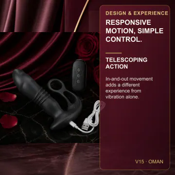Rechargeable Remote-Control Vibrating Telescopic Dildo V15 product image view 3