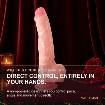 Bagged Manual Dildo - Skin/Black V33 product image view 2