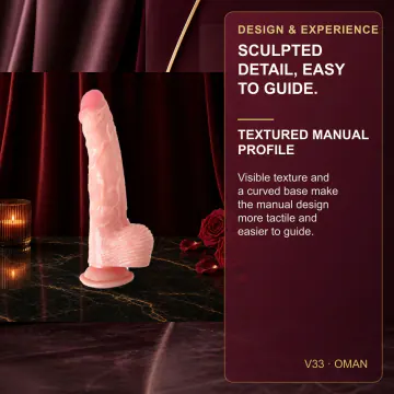 Bagged Manual Dildo - Skin/Black V33 product image view 3