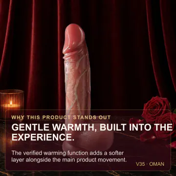 Wireless Heated Telescopic Vibrating Dildo - Skin Color V35 product image view 2