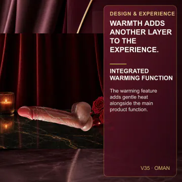 Wireless Heated Telescopic Vibrating Dildo - Skin Color V35 product image view 3