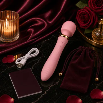 Rechargeable Pink Vibrator Wand V09 product image view 7